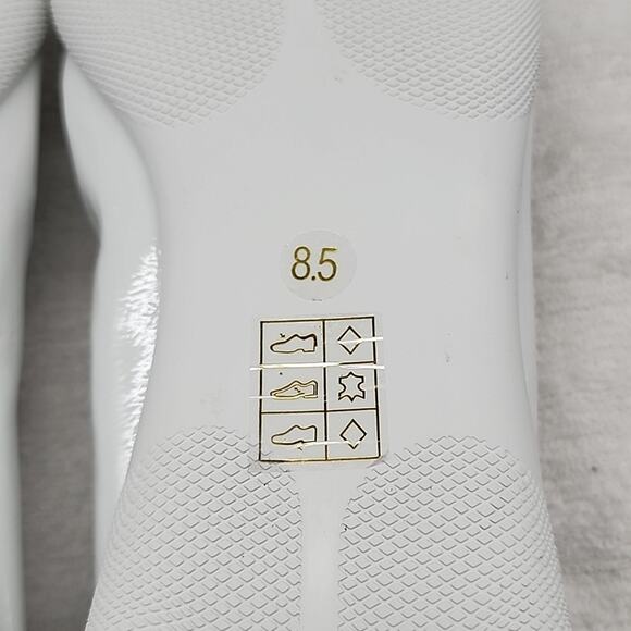 JEFFREY CAMPBELL BALLERINA FLAT IN WHITE CRINKLE PATTEN LADIES 8.5 NWOB GORGEOUS - Picture 11 of 16